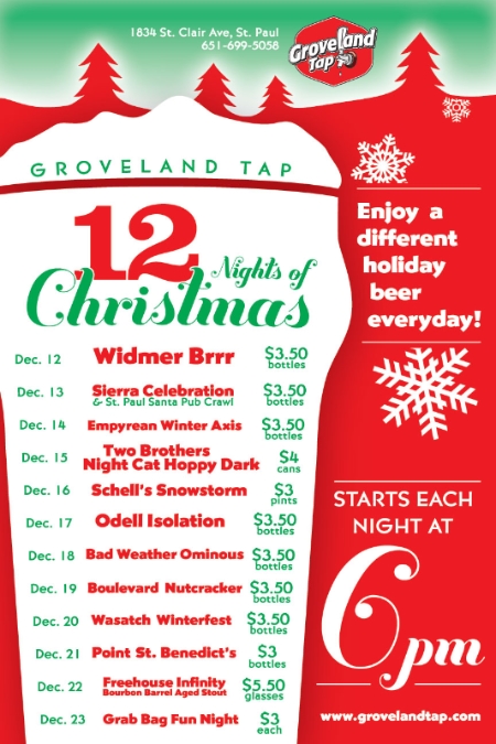 Groveland Tap 12 Nights of Christmas