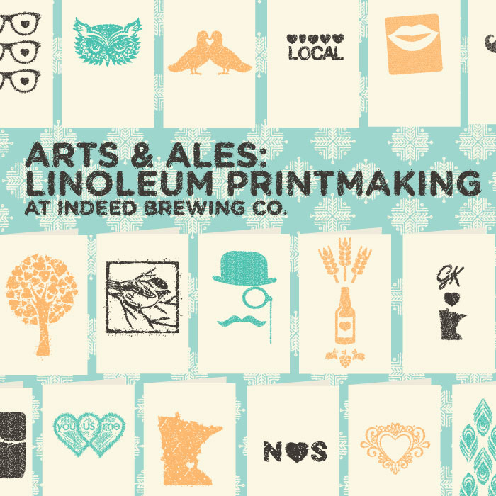 Arts & Ales: Linoleum Printmaking at Indeed Brewing Co.