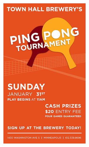 Ping-Pong Tournament at Town Hall Brewery
