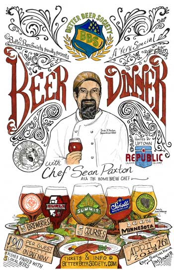 Beer dinner with homebrew chef sean paxton
